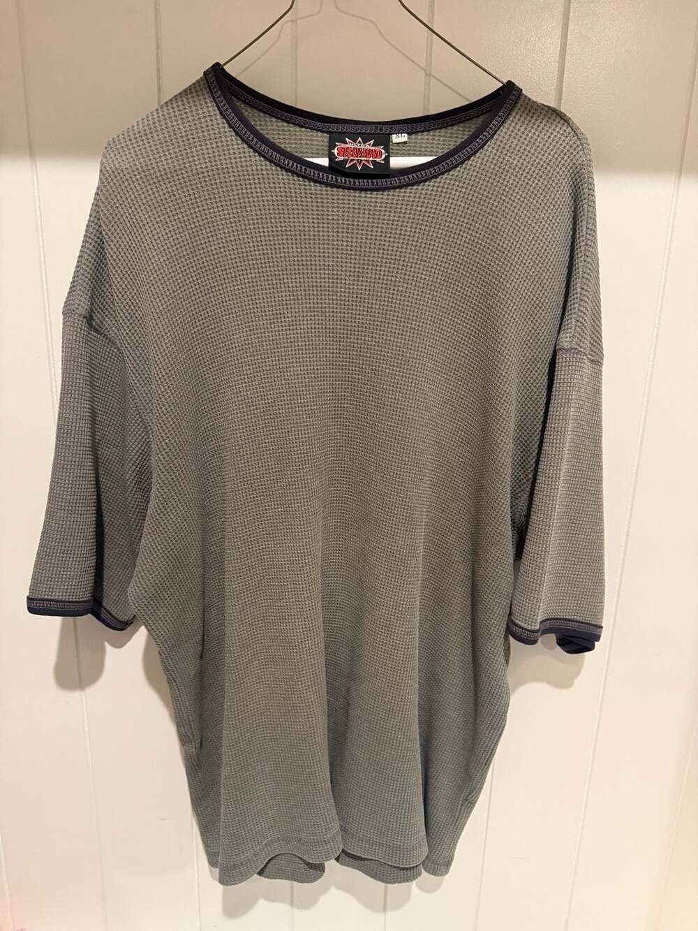 Ultra Steelhead Waffle Knit T-Shirt Size XL Gray Short Sleeve Vintage